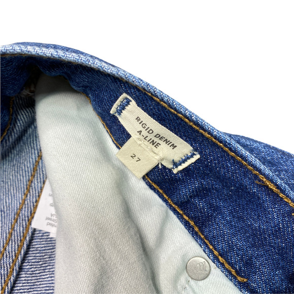 MADEWELL | sz 27 Women's Keene Wash Rigid Denim A-Line Mini Jean Skirt MSRP $70 - Picture 5 of 7